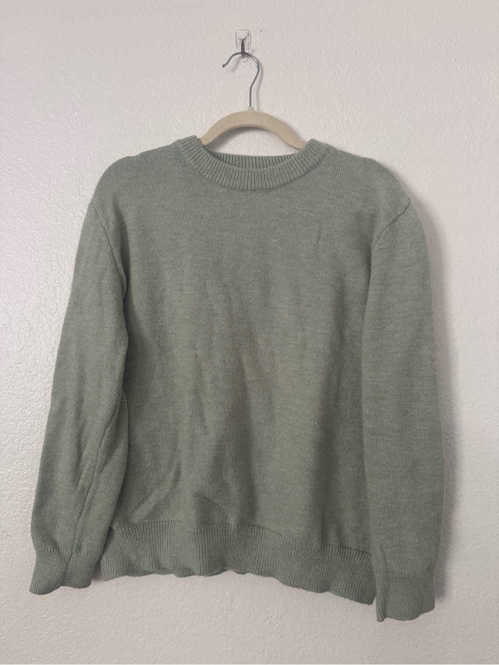 SHEIN Muted Sage Green Crewneck Sweater
